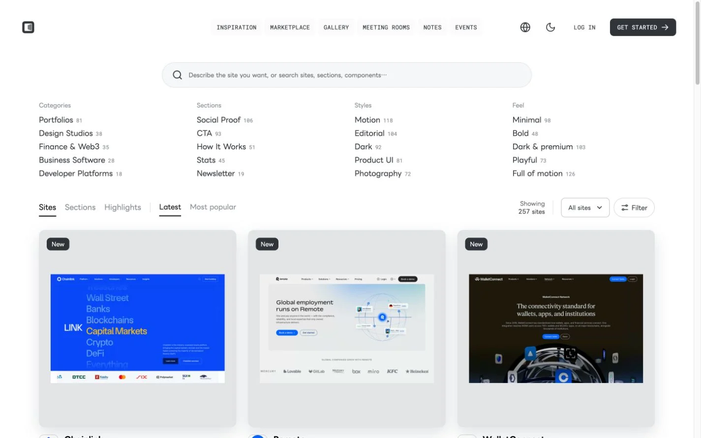 Aicowork library interface for browsing website references