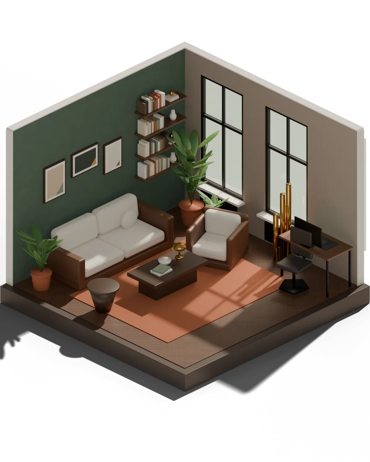 Aicowork の My Studio で使う緑の部屋のビジュアル